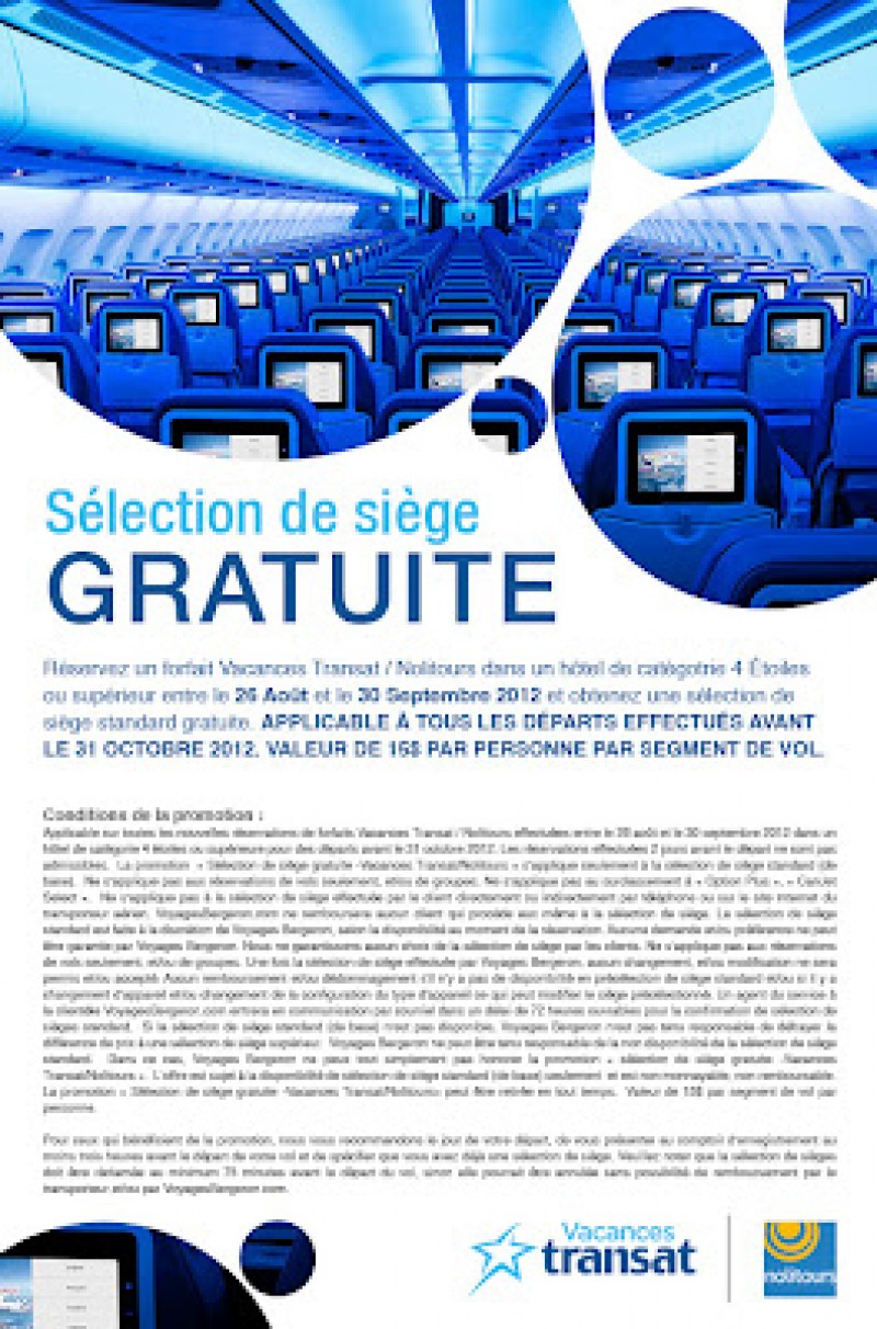 Sélection de sièges gratuite